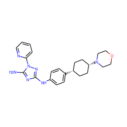 Nc1nc(Nc2ccc([C@H]3CC[C@@H](N4CCOCC4)CC3)cc2)nn1-c1ccccn1 ZINC000101448765