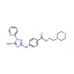 Nc1nc(Nc2ccc(C(=O)NCCN3CCOCC3)cc2)nn1-c1ccccn1 ZINC000072127619