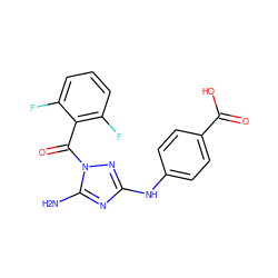 Nc1nc(Nc2ccc(C(=O)O)cc2)nn1C(=O)c1c(F)cccc1F ZINC000064573170