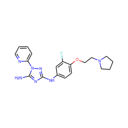 Nc1nc(Nc2ccc(OCCN3CCCC3)c(F)c2)nn1-c1ccccn1 ZINC000137630521