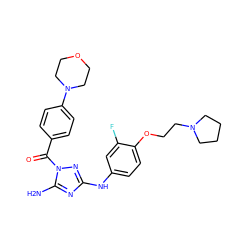 Nc1nc(Nc2ccc(OCCN3CCCC3)c(F)c2)nn1C(=O)c1ccc(N2CCOCC2)cc1 ZINC000115378037