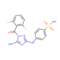 Nc1nc(Nc2ccc(S(N)(=O)=O)cc2)nn1C(=O)c1c(F)cccc1F ZINC000003938688