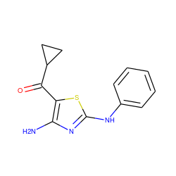 Nc1nc(Nc2ccccc2)sc1C(=O)C1CC1 ZINC000000009051