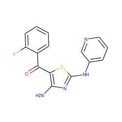 Nc1nc(Nc2cccnc2)sc1C(=O)c1ccccc1F ZINC000071317068