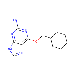 Nc1nc(OCC2CCCCC2)c2nc[nH]c2n1 ZINC000003873285