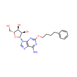 Nc1nc(OCCCCc2ccccc2)nc2c1ncn2[C@@H]1O[C@H](CO)[C@@H](O)[C@H]1O ZINC000013815119