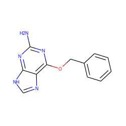 Nc1nc(OCc2ccccc2)c2nc[nH]c2n1 ZINC000005425464