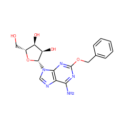 Nc1nc(OCc2ccccc2)nc2c1ncn2[C@@H]1O[C@H](CO)[C@@H](O)[C@H]1O ZINC000013815113