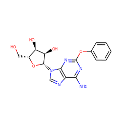 Nc1nc(Oc2ccccc2)nc2c1ncn2[C@@H]1O[C@H](CO)[C@@H](O)[C@H]1O ZINC000013815110