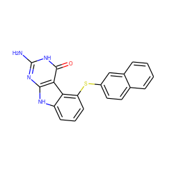 Nc1nc2[nH]c3cccc(Sc4ccc5ccccc5c4)c3c2c(=O)[nH]1 ZINC000103230514