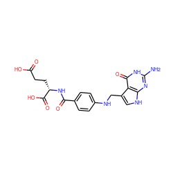 Nc1nc2[nH]cc(CNc3ccc(C(=O)N[C@@H](CCC(=O)O)C(=O)O)cc3)c2c(=O)[nH]1 ZINC000026146544