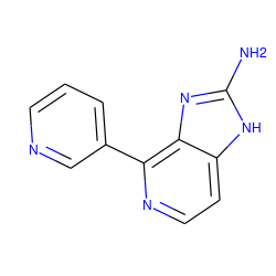 Nc1nc2c(-c3cccnc3)nccc2[nH]1 ZINC000095574706