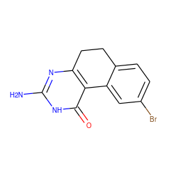 Nc1nc2c(c(=O)[nH]1)-c1cc(Br)ccc1CC2 ZINC000013832428