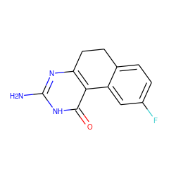 Nc1nc2c(c(=O)[nH]1)-c1cc(F)ccc1CC2 ZINC000013832439