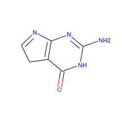 Nc1nc2c(c(=O)[nH]1)CC=N2 ZINC000018187616