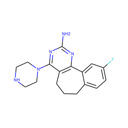 Nc1nc2c(c(N3CCNCC3)n1)CCCc1ccc(F)cc1-2 ZINC000040953991