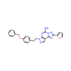 Nc1nc2c(cnn2CCc2ccc(OCc3ccccc3)cc2)c2nc(-c3ccco3)nn12 ZINC000013554852