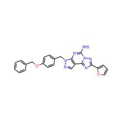 Nc1nc2c(cnn2Cc2ccc(OCc3ccccc3)cc2)c2nc(-c3ccco3)nn12 ZINC000013554849