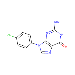 Nc1nc2c(ncn2-c2ccc(Cl)cc2)c(=O)[nH]1 ZINC000001652221