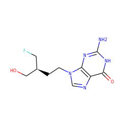 Nc1nc2c(ncn2CC[C@@H](CO)CF)c(=O)[nH]1 ZINC000006585451