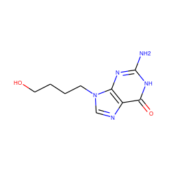 Nc1nc2c(ncn2CCCCO)c(=O)[nH]1 ZINC000006119296