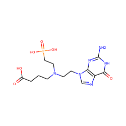 Nc1nc2c(ncn2CCN(CCCC(=O)O)CCP(=O)(O)O)c(=O)[nH]1 ZINC000095578835