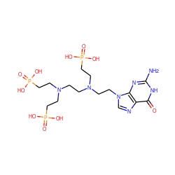 Nc1nc2c(ncn2CCN(CCN(CCP(=O)(O)O)CCP(=O)(O)O)CCP(=O)(O)O)c(=O)[nH]1 ZINC000473136374