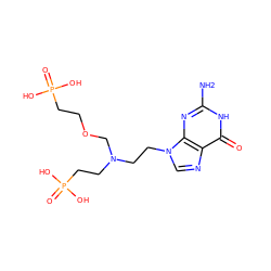 Nc1nc2c(ncn2CCN(CCP(=O)(O)O)COCCP(=O)(O)O)c(=O)[nH]1 ZINC000299860799