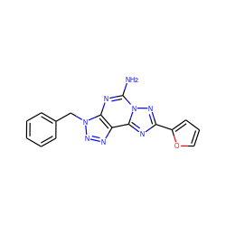 Nc1nc2c(nnn2Cc2ccccc2)c2nc(-c3ccco3)nn12 ZINC000026571232