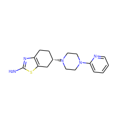 Nc1nc2c(s1)C[C@@H](N1CCN(c3ccccn3)CC1)CC2 ZINC000004632490