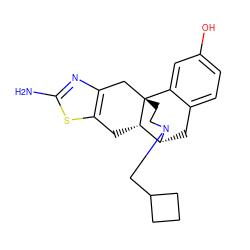 Nc1nc2c(s1)C[C@H]1[C@H]3Cc4ccc(O)cc4[C@@]1(CCN3CC1CCC1)C2 ZINC000028646641