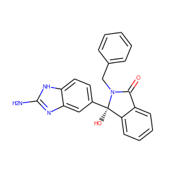 Nc1nc2cc([C@]3(O)c4ccccc4C(=O)N3Cc3ccccc3)ccc2[nH]1 ZINC000116255408