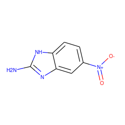 Nc1nc2cc([N+](=O)[O-])ccc2[nH]1 ZINC000017105710