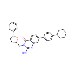 Nc1nc2cc(-c3ccc(C4CCCCC4)cc3)ccc2c(=O)n1C[C@@H]1CC[C@H](c2ccccc2)O1 ZINC000653706021