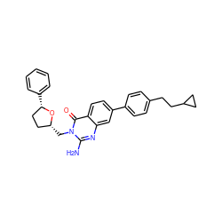 Nc1nc2cc(-c3ccc(CCC4CC4)cc3)ccc2c(=O)n1C[C@@H]1CC[C@H](c2ccccc2)O1 ZINC000653708777