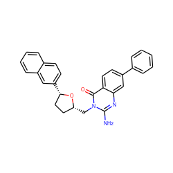 Nc1nc2cc(-c3ccccc3)ccc2c(=O)n1C[C@@H]1CC[C@H](c2ccc3ccccc3c2)O1 ZINC000653703927