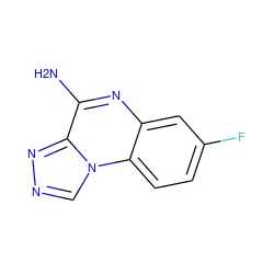 Nc1nc2cc(F)ccc2n2cnnc12 ZINC000026375960