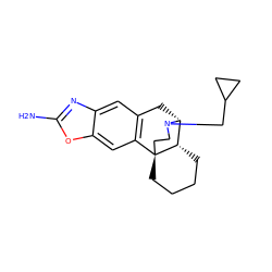 Nc1nc2cc3c(cc2o1)[C@@]12CCCC[C@H]1[C@@H](C3)N(CC1CC1)CC2 ZINC000028714157