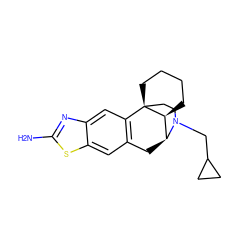 Nc1nc2cc3c(cc2s1)C[C@H]1[C@@H]2CCCC[C@]32CCN1CC1CC1 ZINC000653692821