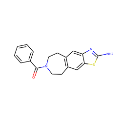 Nc1nc2cc3c(cc2s1)CCN(C(=O)c1ccccc1)CC3 ZINC000095583980