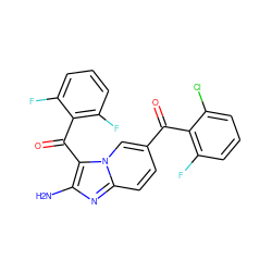 Nc1nc2ccc(C(=O)c3c(F)cccc3Cl)cn2c1C(=O)c1c(F)cccc1F ZINC000014945540