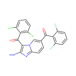 Nc1nc2ccc(C(=O)c3c(F)cccc3F)cn2c1C(=O)c1c(Cl)cccc1Cl ZINC000014945534