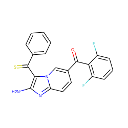 Nc1nc2ccc(C(=O)c3c(F)cccc3F)cn2c1C(=S)c1ccccc1 ZINC000014945535