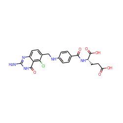 Nc1nc2ccc(CNc3ccc(C(=O)N[C@@H](CCC(=O)O)C(=O)O)cc3)c(Cl)c2c(=O)[nH]1 ZINC000029334115