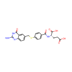 Nc1nc2ccc(CSc3ccc(C(=O)N[C@@H](CCC(=O)O)C(=O)O)cc3)cc2c(=O)[nH]1 ZINC000009633571