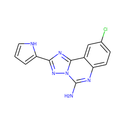 Nc1nc2ccc(Cl)cc2c2nc(-c3ccc[nH]3)nn12 ZINC000025972316