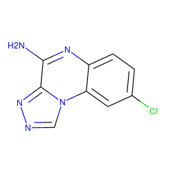 Nc1nc2ccc(Cl)cc2n2cnnc12 ZINC000026379798