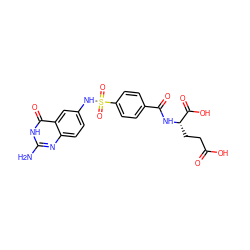 Nc1nc2ccc(NS(=O)(=O)c3ccc(C(=O)N[C@@H](CCC(=O)O)C(=O)O)cc3)cc2c(=O)[nH]1 ZINC000038803561