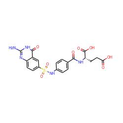 Nc1nc2ccc(S(=O)(=O)Nc3ccc(C(=O)N[C@@H](CCC(=O)O)C(=O)O)cc3)cc2c(=O)[nH]1 ZINC000004633946