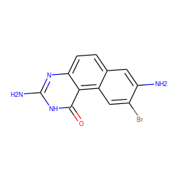 Nc1nc2ccc3cc(N)c(Br)cc3c2c(=O)[nH]1 ZINC000013832416